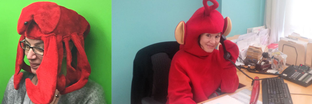 redpoint wears funny costumes to work